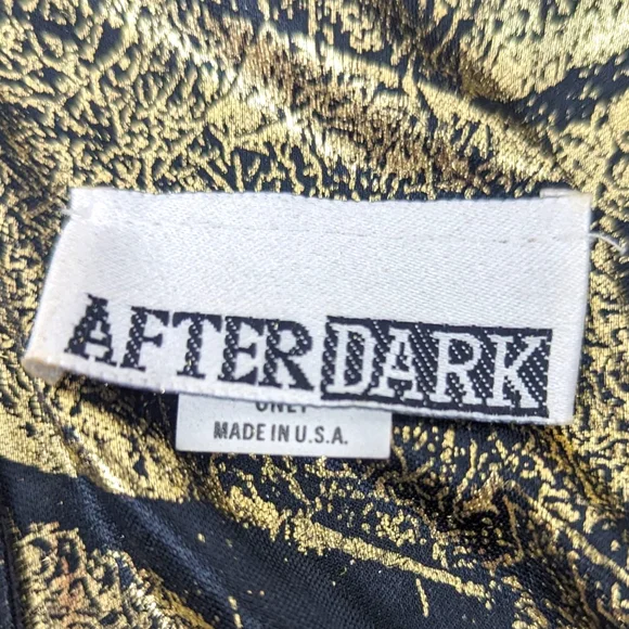 Vintage 80s Metallic Gold Party Dress Cocktail Party Evening Glam Disco Medium - Picture 9 of 10